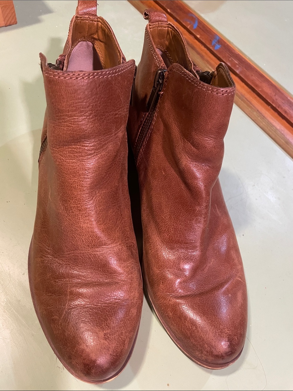 Lucky Brand Women's Cognac Leather Ankle Booties